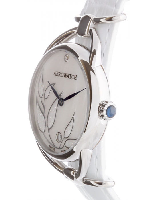 Aerowatch Aerowatch Diamonds 07977 AA02,  швейцария женские часы на браслете кожаный боковой вид